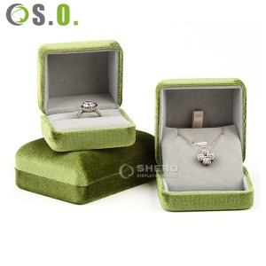 High-end Special Color Velvet Jewelry Packaging Box Custom Insert Jewelry Jewellery Box For Ring Pendant