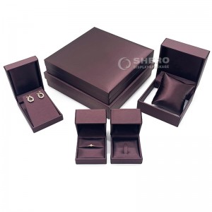 Wholesale Luxury Brushed Ring Pendant Necklace Bracelet Jewelry Packaging Box PU Leather Jewelry Box