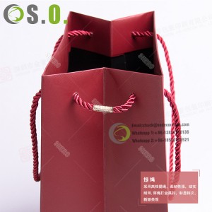 Red Gift Paper Bags with Handles Jewelry Bag Gift Package Strong Reusable Shopping Bag