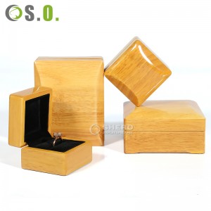 Luxury Custom High Grade Vintage Solid Wood Velvet Jewelry packaging Box Ring Box
