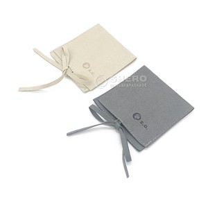 custom printing jewellery envelope package velvet pouch earring rings microfiber jewelry pouch