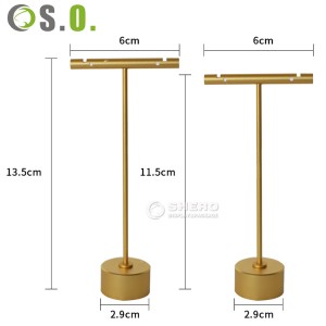 Gold Metal Earring T Bar Stand Two Sizes Earring Hanger Display Jewelry Earring Showroom and Tradeshow Showcase Displays