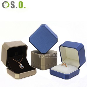 Custom PU Leather Jewelry Packaging Box High End Velvet Lining Earring Necklace Bracelet Gift Display Box