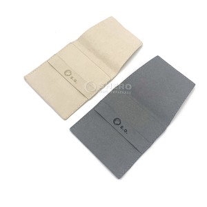 Custom Logo Anti Dust Jewellery Bag Packaging Bags Folded Velvet Small Envelope Button Flap Microfiber Jewelry Pouch