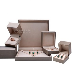 New Design Black Luxury Gift Pu Leather Earrings Jewelry Ring Box Set