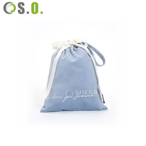 Wholesale custom gift pouch drawstring velvet flannel Jewelry Drawstring Pouch Bag gift bag with logo