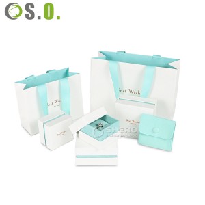 Paper Jewellery Ring and Earrings Box Eco Friendly Cardboard Wholesale Jewelry Packaging Boxes with Your Logo and Ribbon