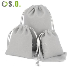 Luxury Custom Logo Jewelry Drawstring Bag Microfiber Gift Packaging Ring Earrings Jewelry Pouch