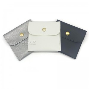 Wholesale Custom Logo Jewelry PU Leather Pouch With Zipper Pouch Gift Bag