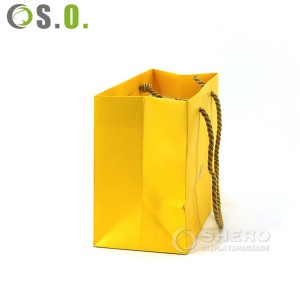 Clothing Perfume Packaging Jewelry Gift Shopping Paper Bag Custom Logo Luxury Modern Unique Yellow Paper Bags