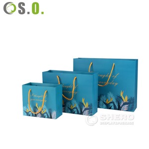 Custom Printed Logo Boutique Cardboard Clothing Shoes Paper Bags Luxury Jewelry Gift Shopping Paper Bag With Ribbon Handle