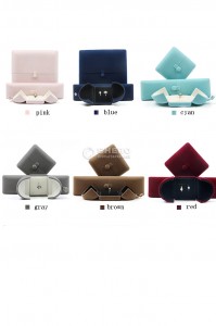 High End Double Door Open Jewelry Box Velvet Customized Colorful Jewelry Ring Pendant Box