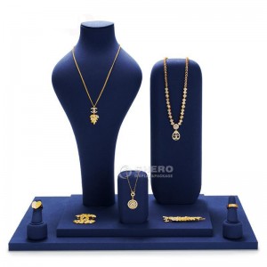 Wholesale Custom Ear Stud Resin Rack Earring Display Stand Jewelry Blue Display Holder Set