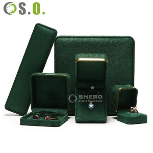 High quality iron jewelry box customize velvet ring necklace packing gift box