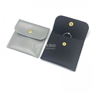 Wholesale Custom Logo Jewelry PU Leather Pouch With Zipper Pouch Gift Bag