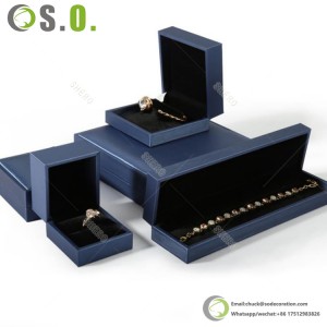 High-end custom logo color PU leather jewelry gift packaging set boxes for Luxury jewellery