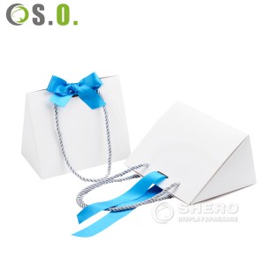 Recycled Custom Cardboard Luxury Gift Paper Bags With Handle for Shopping Bag Jewelry Package Bag