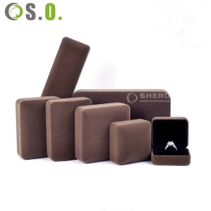 Factory Luxury Suede Velvet Jewellry Iron Box Ring Pearl Pendant Box