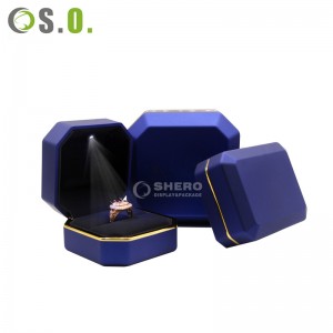 New design led light jewelry packaging box led jewelry ring box with logo