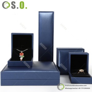 High-end custom logo color PU leather jewelry gift packaging set boxes for Luxury jewellery