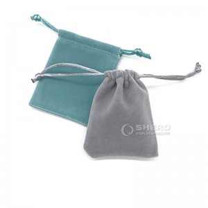 8*13cm Custom Velvet Jewelry Packaging Bag drawstring Pouch with logo