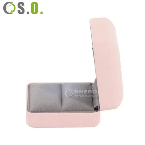 High quality Hot selling Custom logo pink Metal jewelry storage box iron Jewel packaging box for ring earring