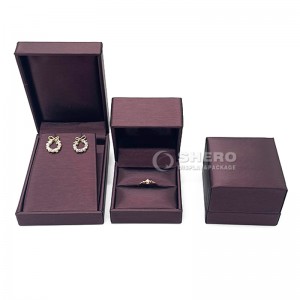 Wholesale Luxury Brushed Ring Pendant Necklace Bracelet Jewelry Packaging Box PU Leather Jewelry Box