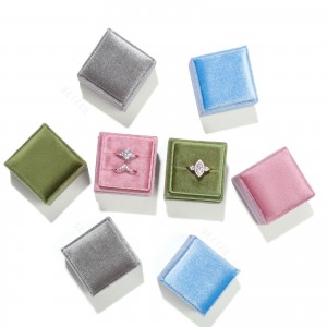 Hot selling diamond jewelry packing box eco friendly ring box custom ring boxes jewelry velvet square packag