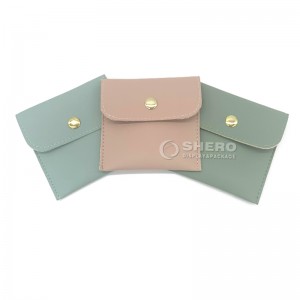 Wholesale Custom Logo Jewelry PU Leather Pouch With Zipper Pouch Gift Bag