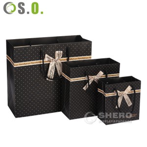 Paper Bag Shopping Luxury Clothes and Shoes Kraft Black Dark Green Package Customize Gift Paper Bag