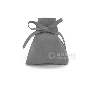 Wholesale Custom Beige Pink Microfiber Suede Jewellery Packaging Bag Drawstring Gift Jewelry Pouches with Logo
