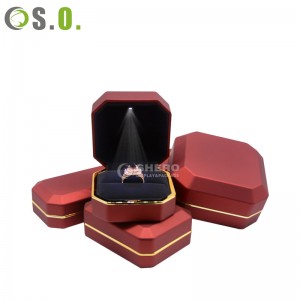 New design led light jewelry packaging box led jewelry ring box with logo