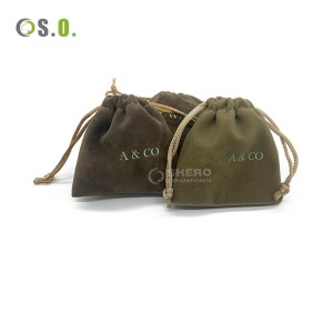 New Design Promotional Small Luxury Dust Velvet Jewelry Drawstring Pouch Packing