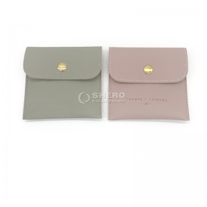 Wholesale Custom Logo Jewelry PU Leather Pouch With Zipper Pouch Gift Bag