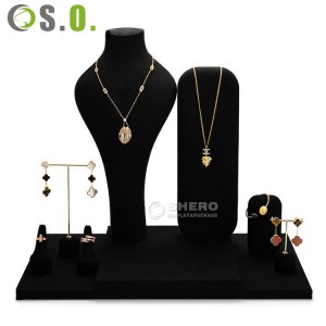 Wholesale Custom Microfiber Jewelry Necklace Display Props Window Display Stand Set