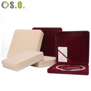 Customized Luxury Velvet Finish Jewelry Jewellery Box Sets For Earring Pearl Ring Box Packaging Jewelry