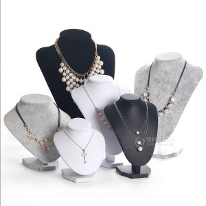 Manufacturer Jewelry Necklace Brushed Pu Leather Bust Display Guangzhou Shero