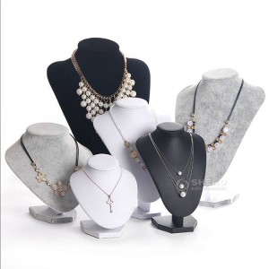 Fabrikant Sieraden Ketting Geborsteld Pu Lederen Buste Display Guangzhou Shero