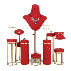 New Design Luxury Custom Jewelry Show Display Stand Metal Jewelry Display Rack Set