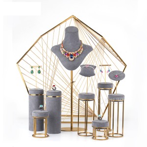 Shop Showcase Metal Jewelry Display Set Stand Ring Earrings Necklace Bracelet Jewelry Display Holder Sets