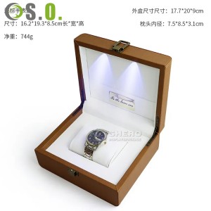 Boîte de montre de luxe en cuir Pu, Design unique, boîte de montre de luxe carrée personnalisée avec lumière LED, offre spéciale