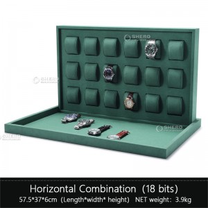 High Quality Microfiber Leather Watch Tray Organizer Storage Custom Blue Velvet Stackable Watch Tray