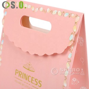 Custom Brand Necklace Bracelet Jewelry Paper Bag With Handles Luxury Gift Pink Paper Bag