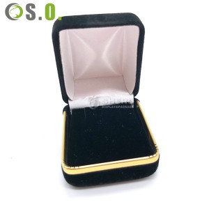 Manufacturer Supply Luxury Grey Velvet Jewelry Boxes Ring Necklace Velvet Jewelry Box Set