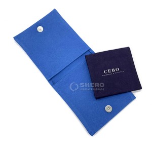 Luxury Custom Logo Printed Small Envelope Flap Package Pouch Microfiber Necklace Jewelry Bag