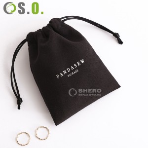 Custodia regalo per gioielli con sacchetto per imballaggio con coulisse in cotone bianco di alta qualità con logo personalizzato