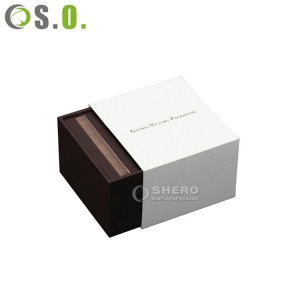 Custom pirinted luxury 2 piece rigid packaging box white two piece lid and base paper jewelry box with logo