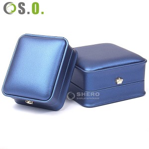Custom LOGO Luxury OEM Store Jewelry Gift Box Packaging Set PU Leather Small Jewelry Box with Crown