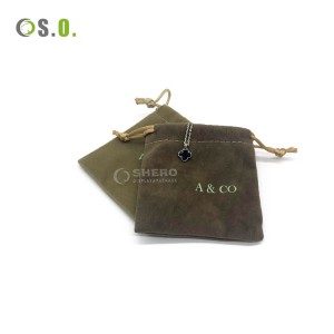 Custom Logo Cotton Drawstring Bag Envelop Packaging Velvet Jewelry Pouches
