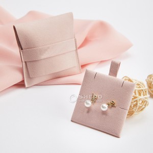 Velvet Jewelry Bag Small Pink Microfiber Satin Suede Custom Jewelry Pouch